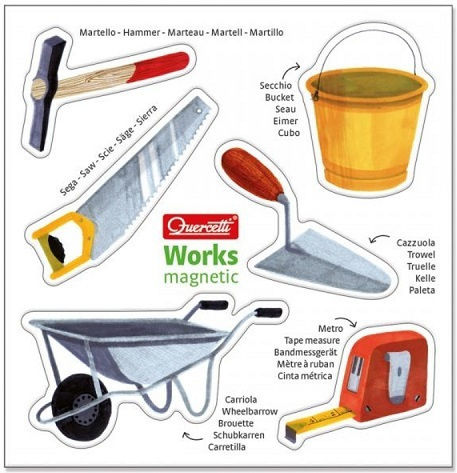 Quercetti Works Magnetic Montessori Educational Game Knowledge for 3-6 Years Old