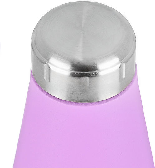Estia Travel Flask Save the Aegean Recyclable Thermos Bottle Stainless Steel BPA Free 500ml Lavender Purple