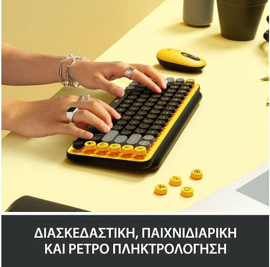 Logitech POP Emoji Ασύρματο Bluetooth Πληκτρολόγιο Αγγλικό US Blast