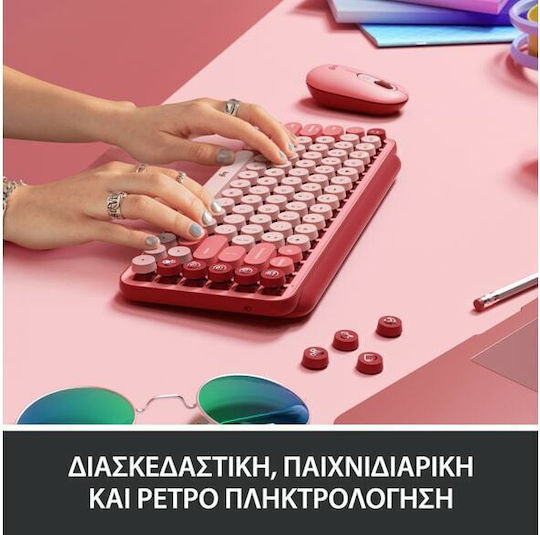 Logitech POP Emoji Wireless Bluetooth Keyboard Only English US Heartbreaker