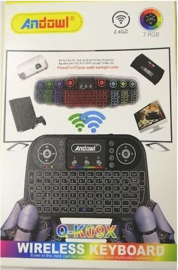 Andowl Q-K09X Ασύρματο Πληκτρολόγιο με Touchpad Αγγλικό US