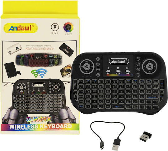 Andowl Q-K09X Ασύρματο Πληκτρολόγιο με Touchpad Αγγλικό US