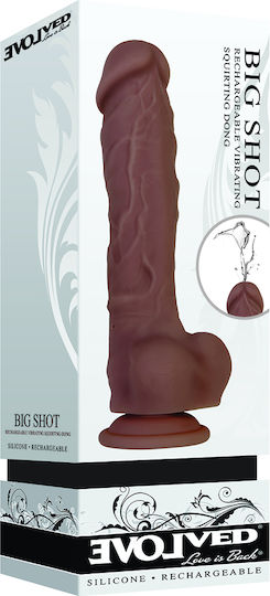 Pipedream Evolved Big Shot Glass Dildo with Balls, Suction Cup, and Ejaculating Capability Flesh 20cm