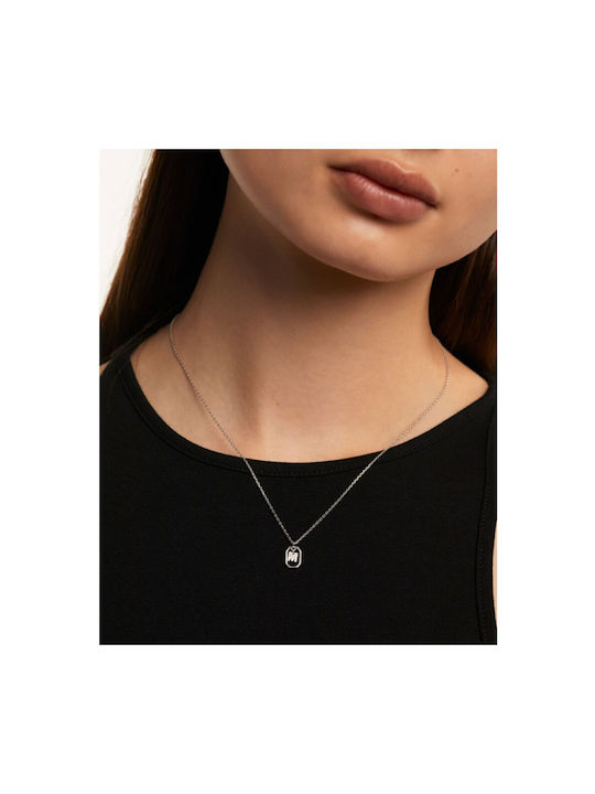 P D Paola Necklace Monogram from Silver with Zircon