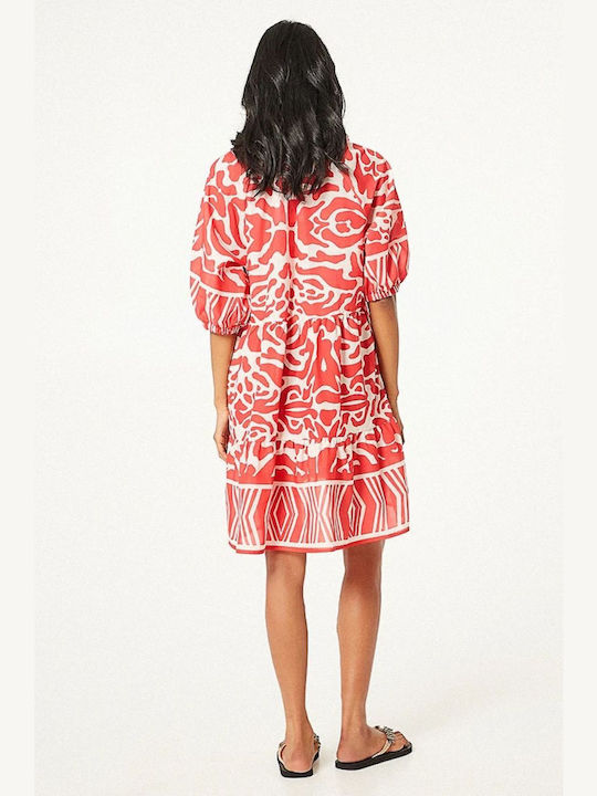 BSB Summer Mini Shirt Dress Dress with Ruffle