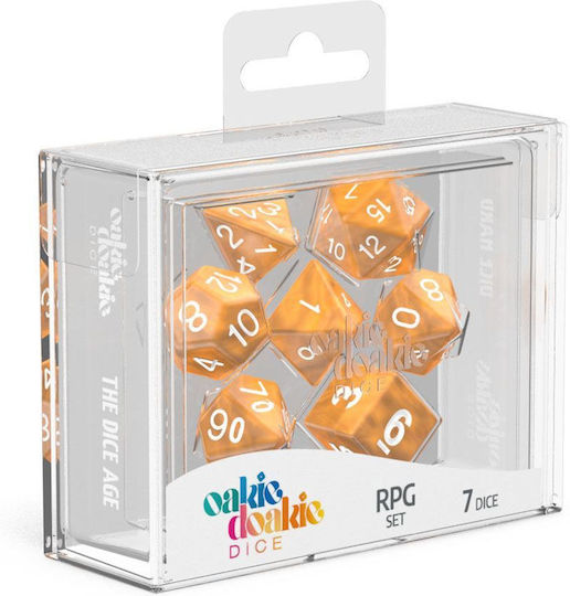 Oakie Doakie Dungeons & Dragons Dice Set Marble - Orange 7τμχ