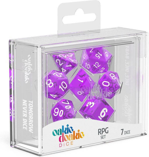 Oakie Doakie Dice Set Translucent - Purple 7pcs Odd500013 040838