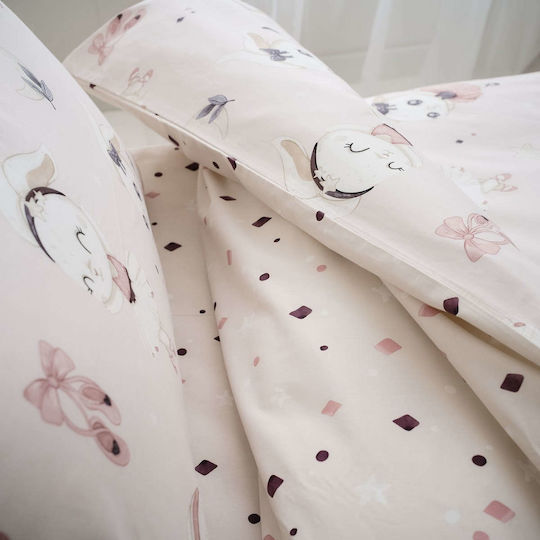 Vesta Home Set Kinderbettlaken Baumwolle Ballarina Rosa 170x260cm 3 Stück
