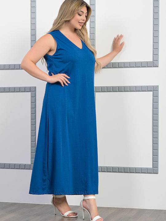 Honey Sommer Maxi Kleid Blau