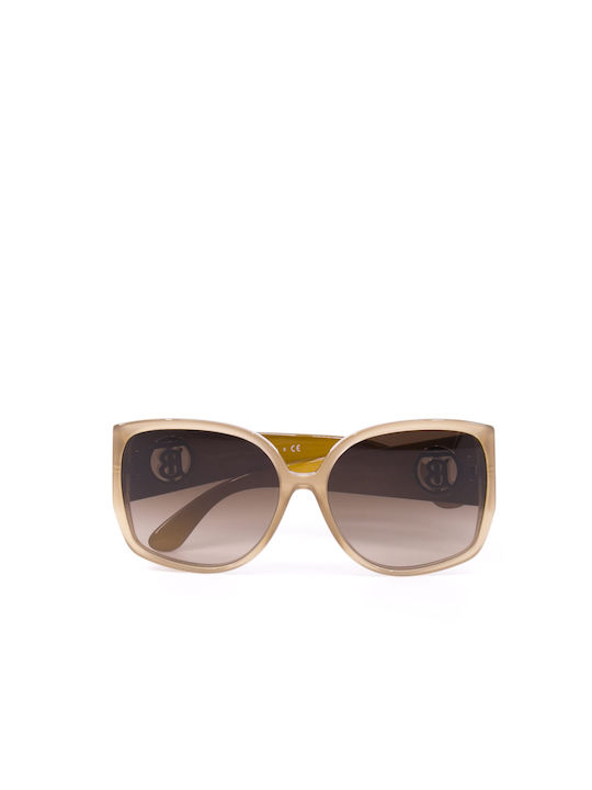 Burberry Women's Sunglasses with Beige Plastic Frame and Brown Gradient Lens B4290 301513