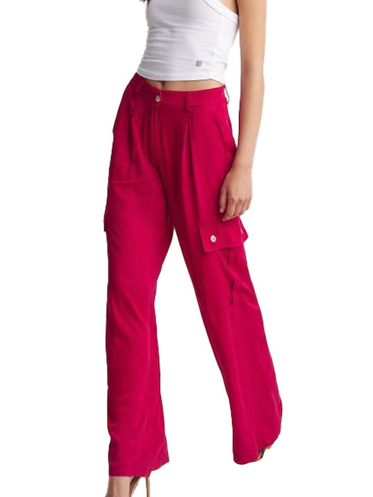 Attrattivo Women's Fabric Trousers Burgundy