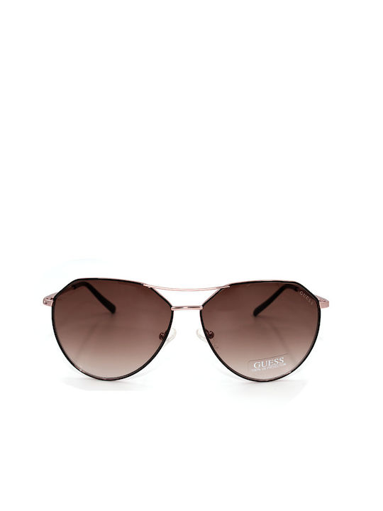 Guess Women's Sunglasses with Black Metal Frame and Brown Gradient Lens GF0161 33F