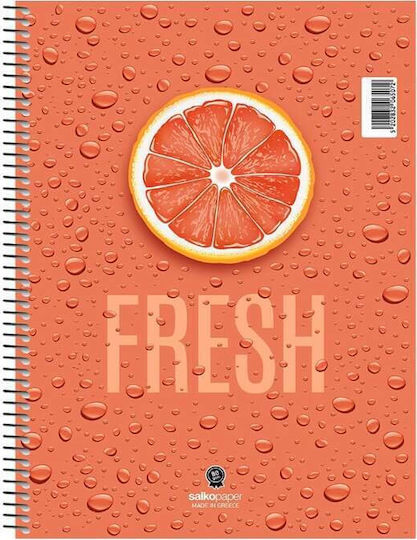 Salko Paper Spiral Ruled Notebook A4 90 Paper Sheets 3 Subjects Salko Fresh (Miscellaneous Designs)