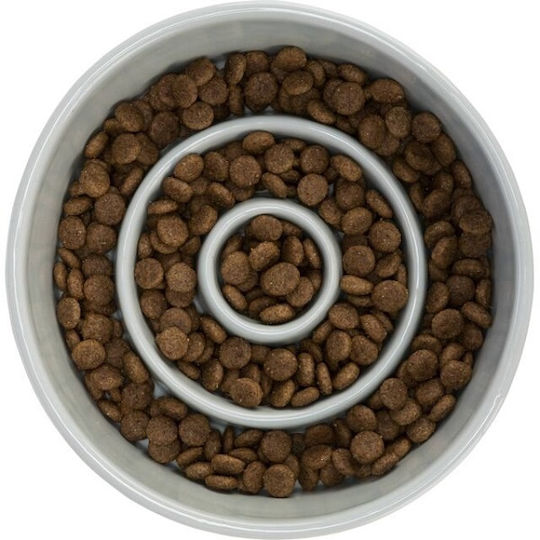 Trixie Ceramic Κεραμικό Μπολ Φαγητού & Νερού Αργού Ταΐσματος για Σκύλο & Γάτα 450ml 14cm σε Γκρι Χρώμα