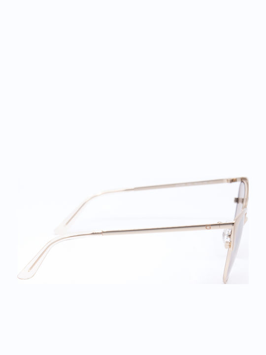 Guess Damen Sonnenbrille mit Gold Metall Gestell und Silber Spiegel Linse GU7598 74S