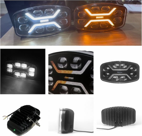 Правоъгълен Водоустойчив Автомобилен LED Фар Honda e 10 - 30V 48W 24.5cm с Бяла Светлина 1бр