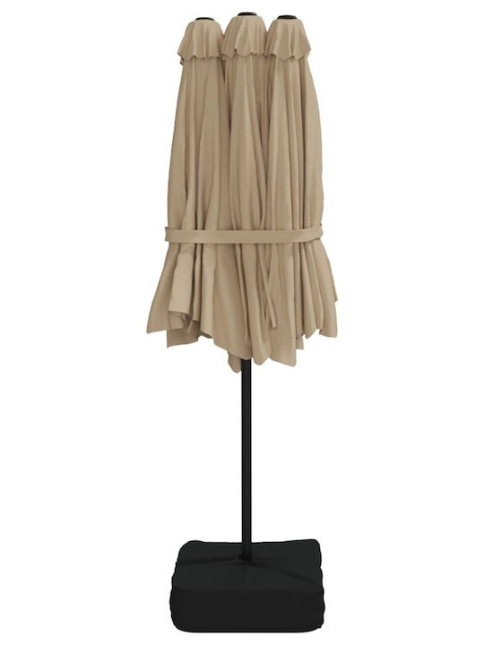 Squared Plastic Brown Parasol 4.49x2.65xH2.45m