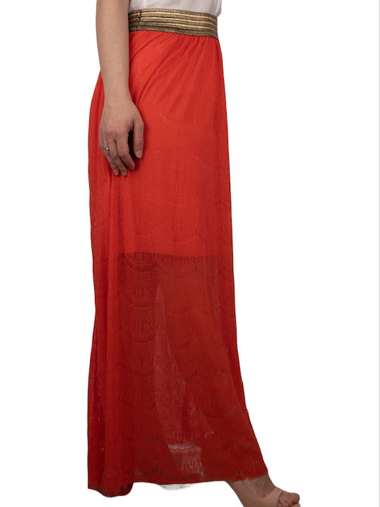 MAXI SKIRT LACE WITH CORAL ELASTIC