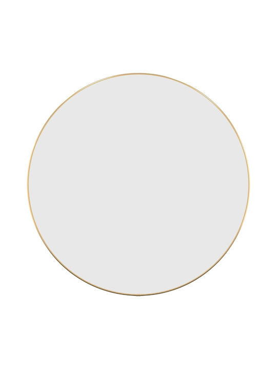 vidaXL Wall Mirror with Gold Glass Frame Diameter 60cm 1pcs