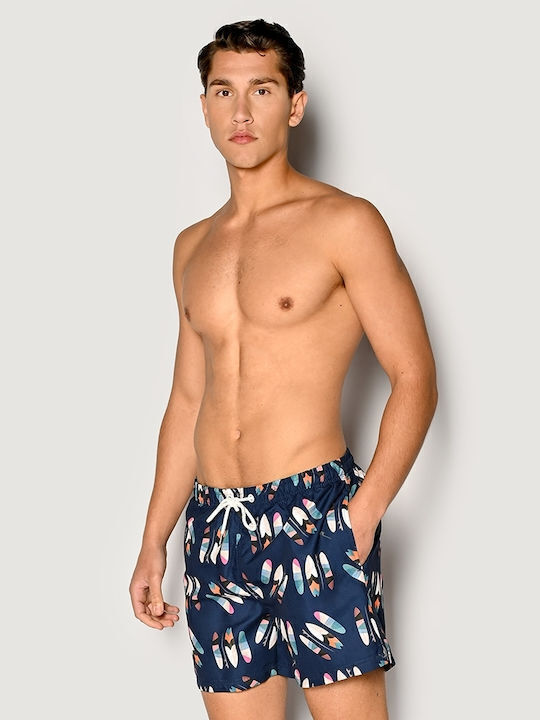 Brokers Jeans Men's Swimwear Shorts Blue with Patterns