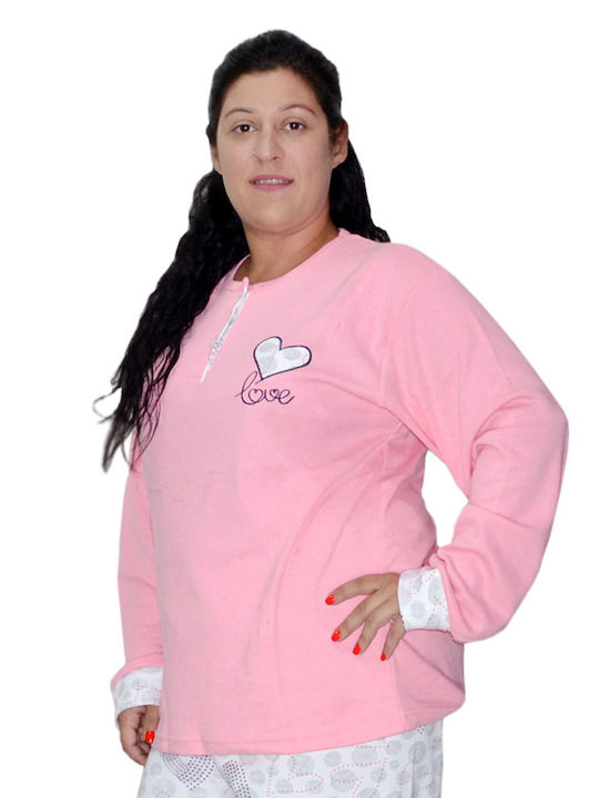 Fawn Pajama Women's Love Heart Pajamas in Pink color