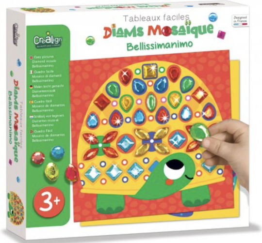 Crealign Mosaik mit Diamanten - Schildkröte für Kinder 3+ Jahre alt+ Jahre