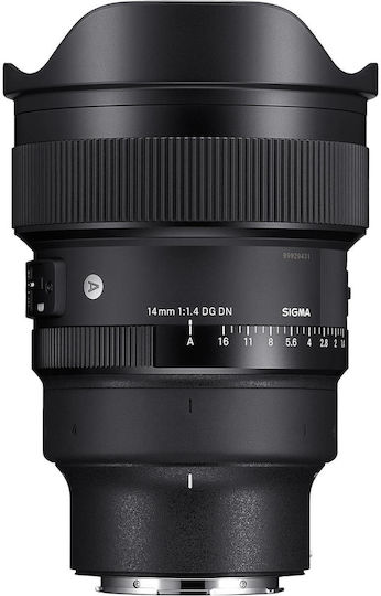 Sigma Пълен кадър Фотообектив 14mm f/1.4 DG DN Art Ултрашироко увеличение за Лайка Л Монтаж Black