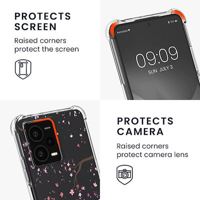 KWmobile Design Cherry Blossoms Back Cover Σιλικόνης με Λουράκι Ροζ (Redmi Note 12 Pro+)