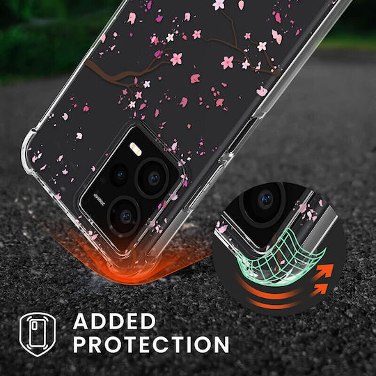 KWmobile Design Cherry Blossoms Back Cover Silicone with Strap Pink (Redmi Note 12 Pro+)