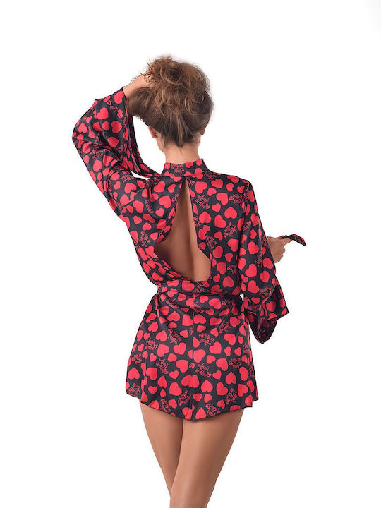 Bathrobe 181227 Anais Red Anais Szlafrok Morgan short Black Red