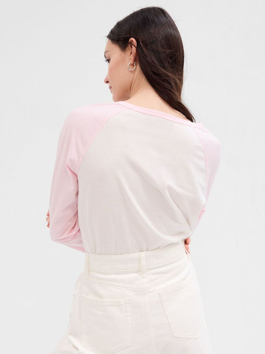 GAP Damen Bluse Langärmelig Rosa