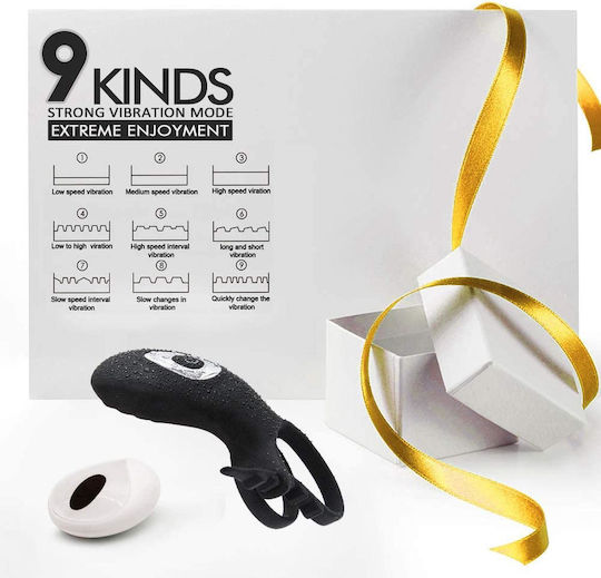 Kinksters Vibrating Cock Ring Schwanz Silikon Schwarz