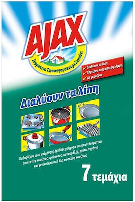 Ajax Σετ Συρμάτινα Σφουγγάρια Πιάτων Ασημί 7τμχ