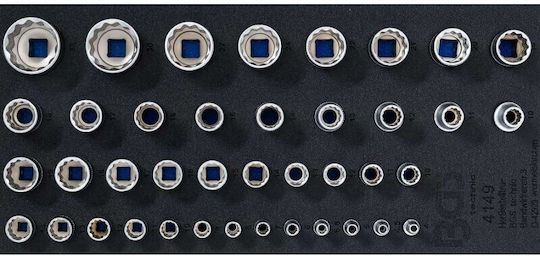 BGS Technic Nüsse Mehrzahn mit Vierkant-Antrieb 1/4" Set 40Stück