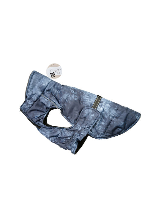 Glee Tie Dye Μπουφάν Σκύλου Αδιάβροχο Μπλε με Μήκος Ράχης 45 εκ.