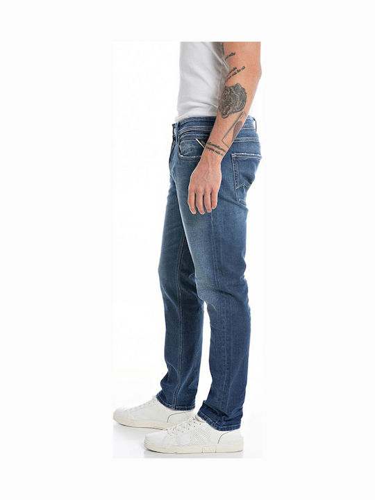 Ανδρικό Παντελόνι Τζιν με Regular Tapered Εφαρμογή Μπλε