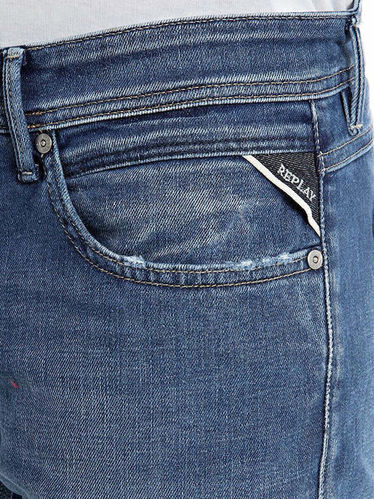 Ανδρικό Παντελόνι Τζιν με Regular Tapered Εφαρμογή Μπλε