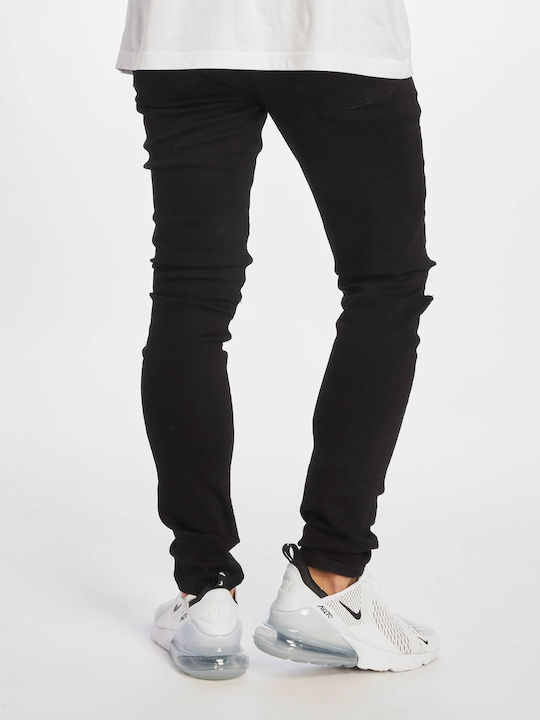 Def DFJS117 Pantaloni de Bărbați din Jean în Croială Skinny Negru DFJS117-00007