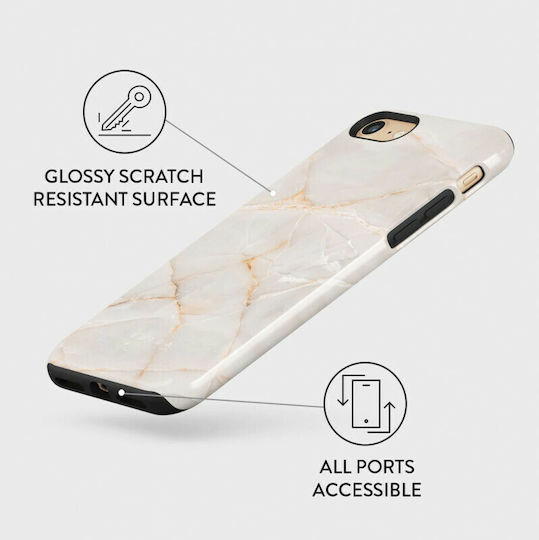Burga Fashion Tough Back Cover Plastic / Silicone Beige (iPhone SE 2022/2020)