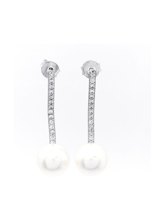 PS Silver Earrings made of Silver with Stones & Pearls