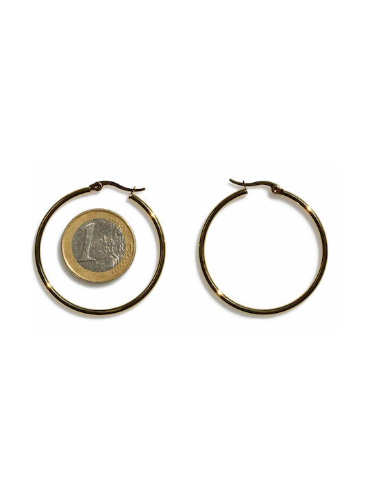 Bizoutaki Earrings Hoops made of Steel Gold Plated