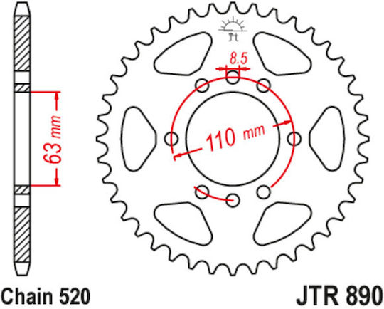 JT Sprockets Γρανάζι Πίσω για KTM DUKE / 200 Duke