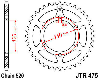JT Sprockets Pinion spate pentru Kawasaki KLR 250