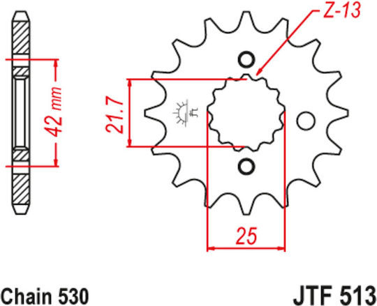 JT Sprockets Γρανάζι Μπροστά για Kawasaki ZX-9R Ninja