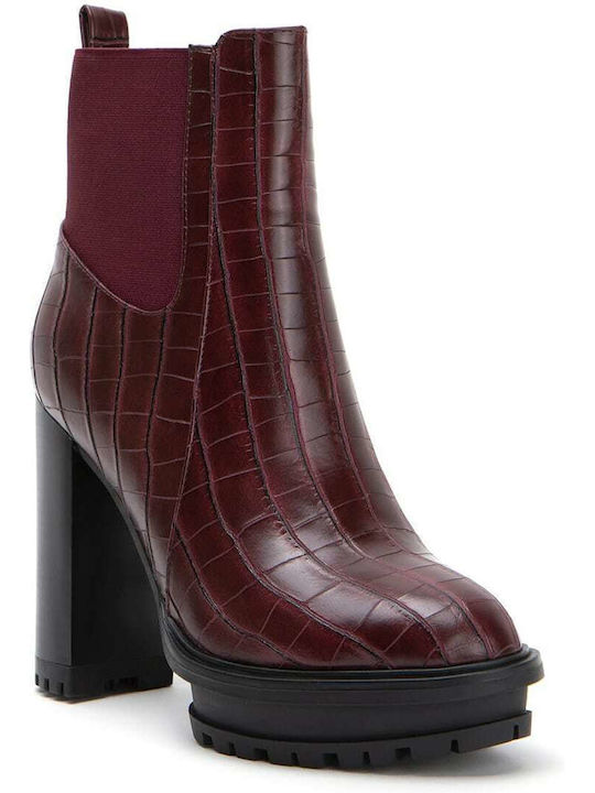 Keep Fred Women's High Heel Ankle Boots Burgundy