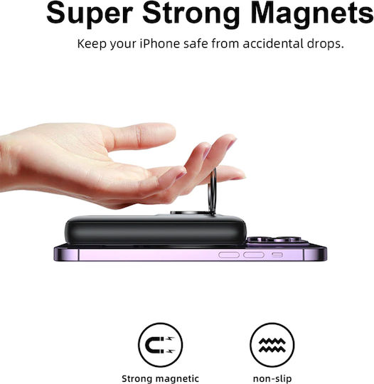 Joyroom JR-W050 MagSafe Power Bank 10000mAh 20W με Θύρα USB-A και Θύρα USB-C Μαύρο