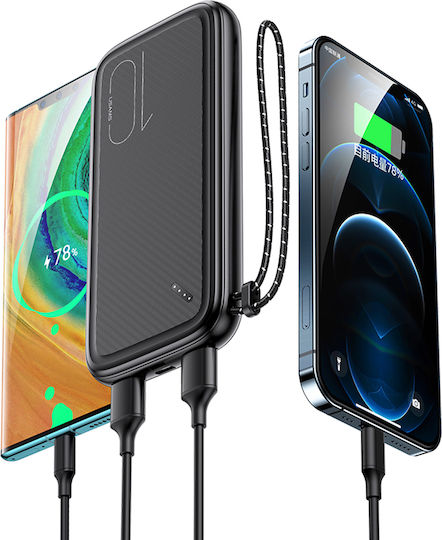 Usams PB56 Power Bank 10000mAh με 2 Θύρες USB-A Μαύρο
