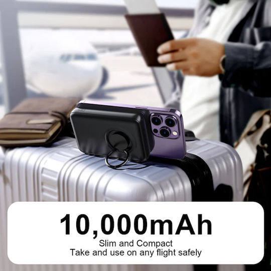 Joyroom JR-W050 MagSafe Power Bank 10000mAh 20W με Θύρα USB-A και Θύρα USB-C Μαύρο