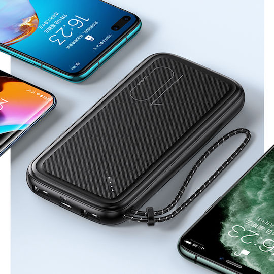 Usams PB56 Power Bank 10000mAh με 2 Θύρες USB-A Μαύρο
