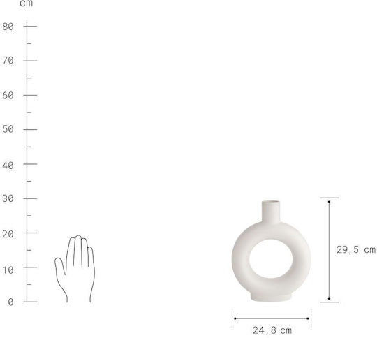 Butlers Διακοσμητικό Βάζο Keramik Weiß 25x7x29.5cm 1Stück